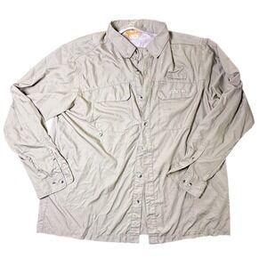 Habit XL Long‎ Sleeve Shirt 30+ Solar Factor Tan Button Up Outdoor